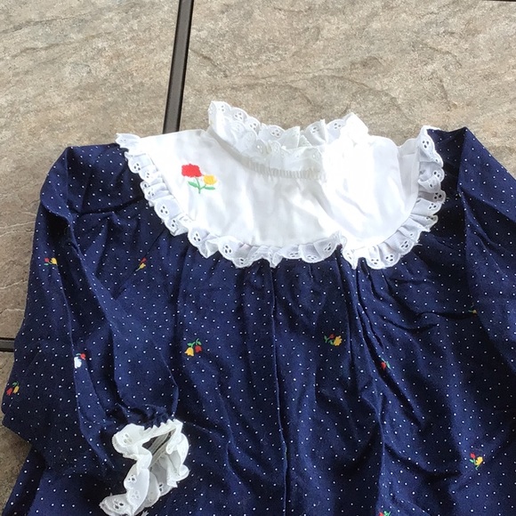 Vintage navy polka dot dress - Picture 2 of 6